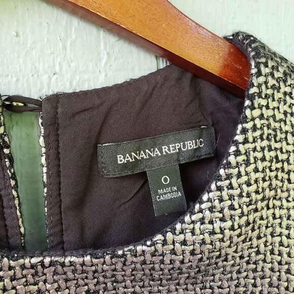 Banana Republic Metallic Knit Tweed Dress Career 0 - Picture 3 of 8
